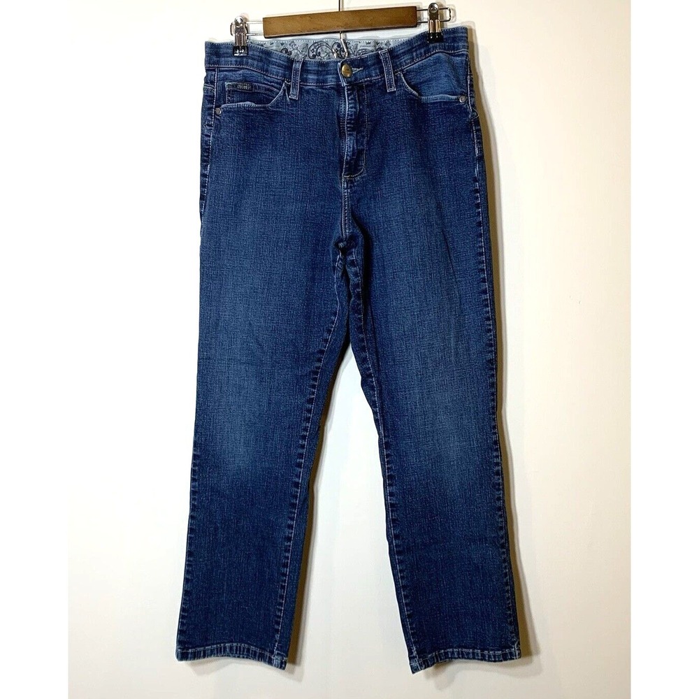 Lee Jeans Womens 14 Short Blue Straight Leg Mid Rise 30x27 Platinum Label